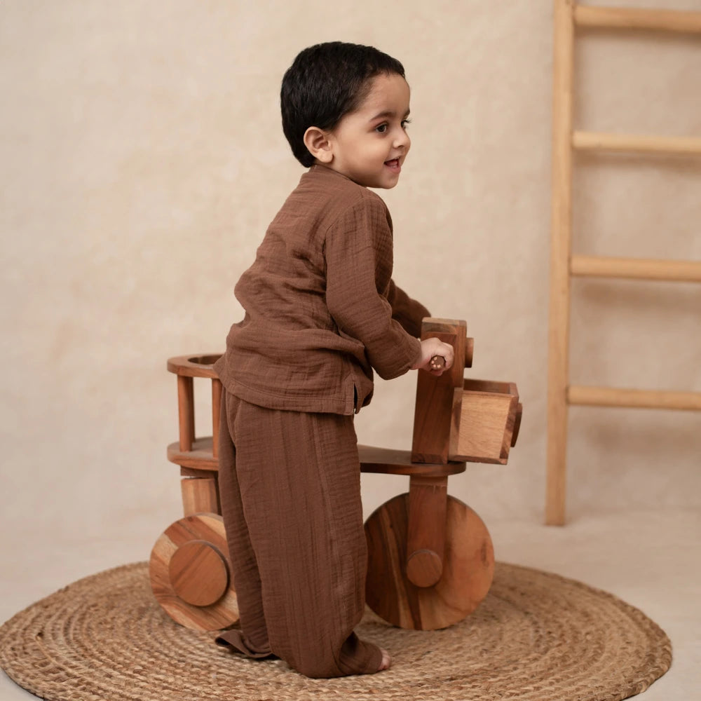 Cot &amp; Candy Baby Organic Boys Cordset - Cocoa Whisper