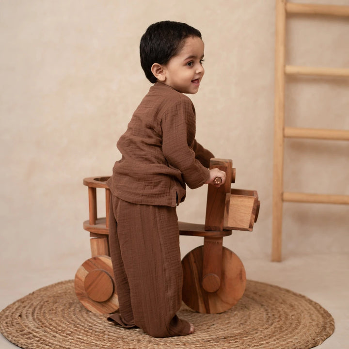 Cot &amp; Candy Baby Organic Boys Cordset - Cocoa Whisper