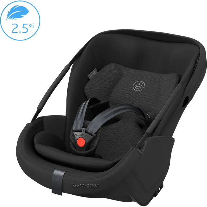 Maxi-Cosi Coral Slide Pro i-Size Newborn Car Seat, SLIDETECH®2 Sliding Car Seat Technology, Rear Facing, Carry Strap, 3 Recline Positions, Side Impact Protection, Climaflow Ventilation, Lightest Car Seat Only 2.5Kg, 0-24 Months - Onyx Black