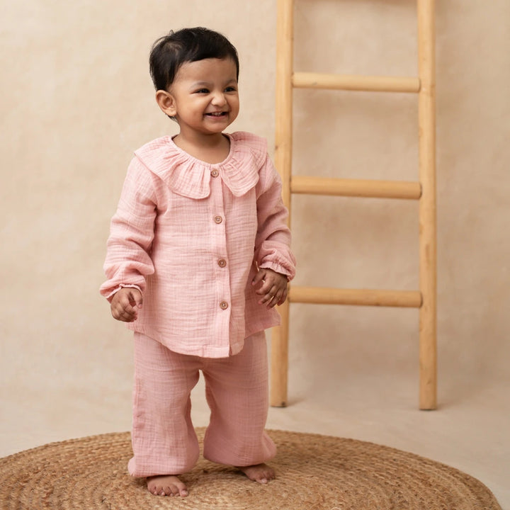 Cot &amp; Candy Baby Organic Girls Cordset - Blush Pink