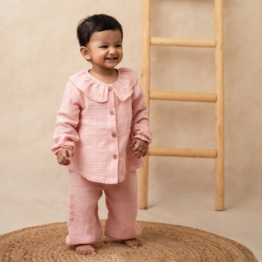 Cot & Candy Baby Organic Girls Cordset - Blush Pink
