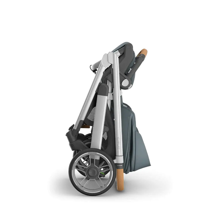 UPPAbaby  Cruz V3 Stroller - Callum - Stone Blue | Silver Frame | Sand Leather