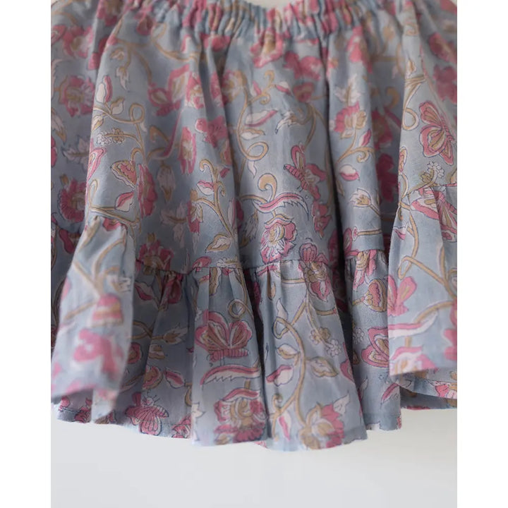 Love The World Today Flutter Sky Blue Butterfly Halter Top Skirt Co-Ord For Girls