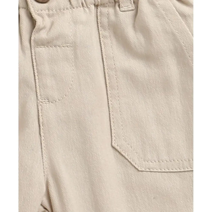 Sweetlime By As The yelllow Checks shirt  &amp; Khaki Cotton Co-ord Set - Beige