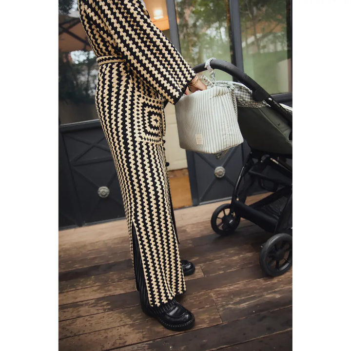 Walking Mum Praliné Matcha Diaper Bag with Changing Mat, Water-Resistant Maternity Bag with Insulated Bottle Pocket, Wet Pocket, Multiple Organisers &amp; Stroller Straps