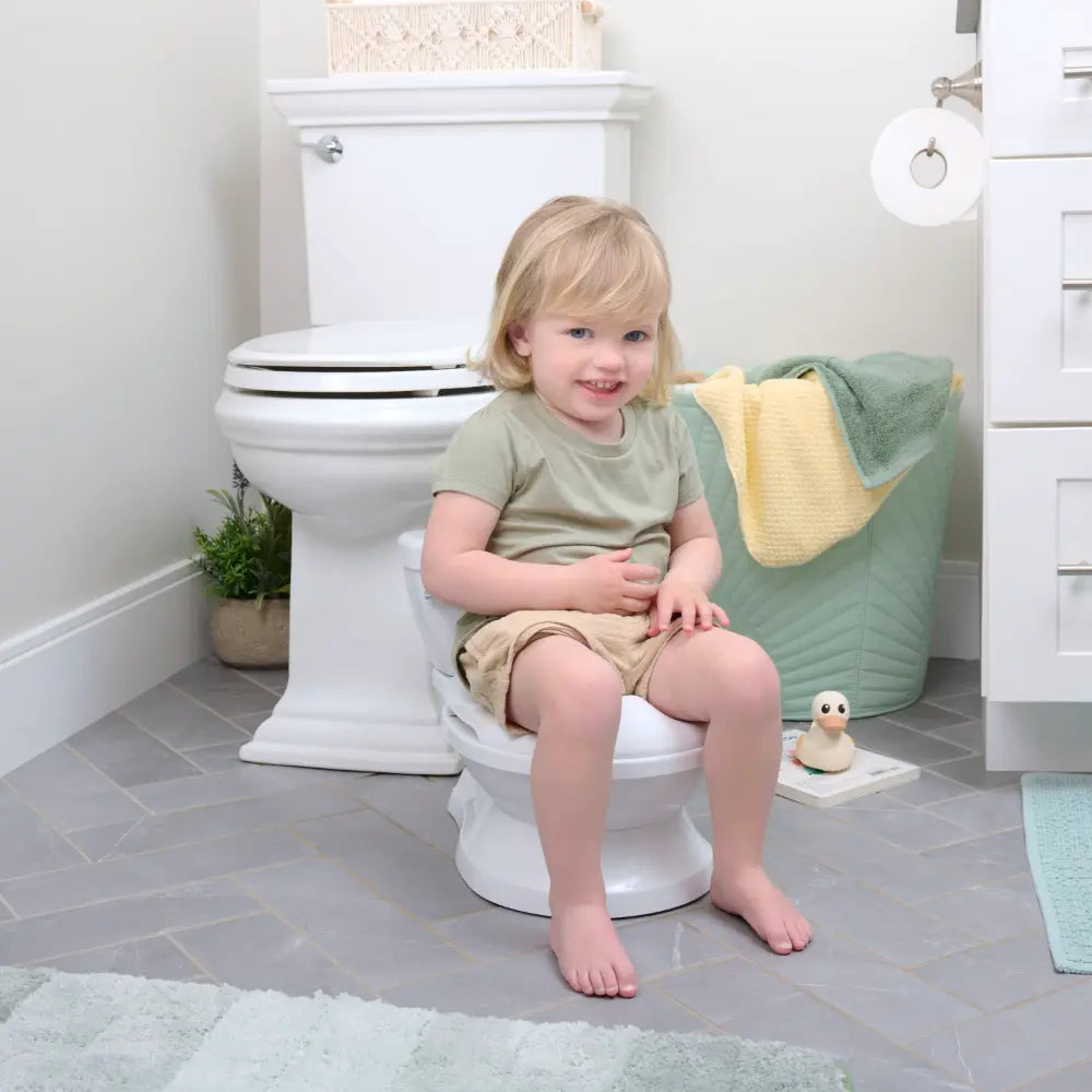 Ingenuity My Size Potty Pro 2-in-1 Toddler Potty Training Toilet with Flush Sound &amp; Detachable Potty Ring, 18 - 60 months, White