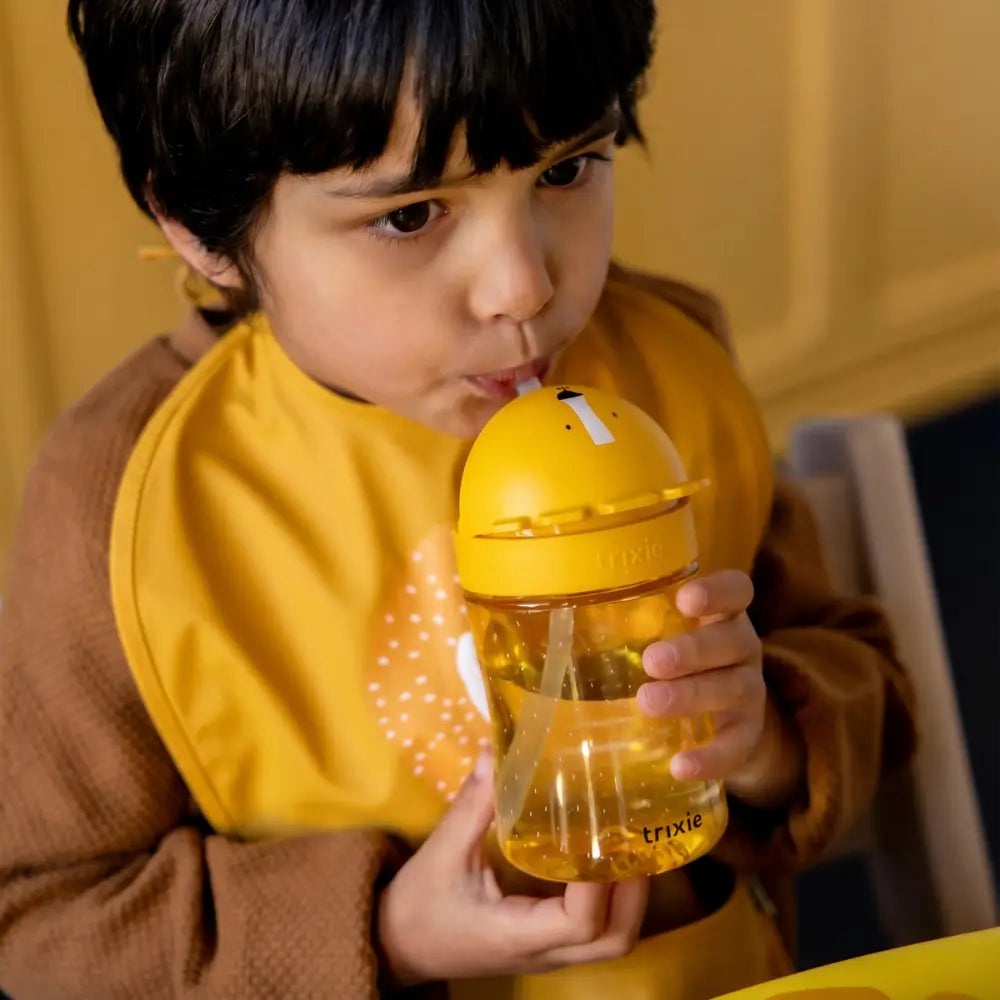 Trixie Straw Cup | Spill-Resistant Tritan™ Drinking Cup with Hygienic Lid &amp; Easy-to-Clean Design for Independent Drinking | 9 Months Onwards | Mr. Lion
