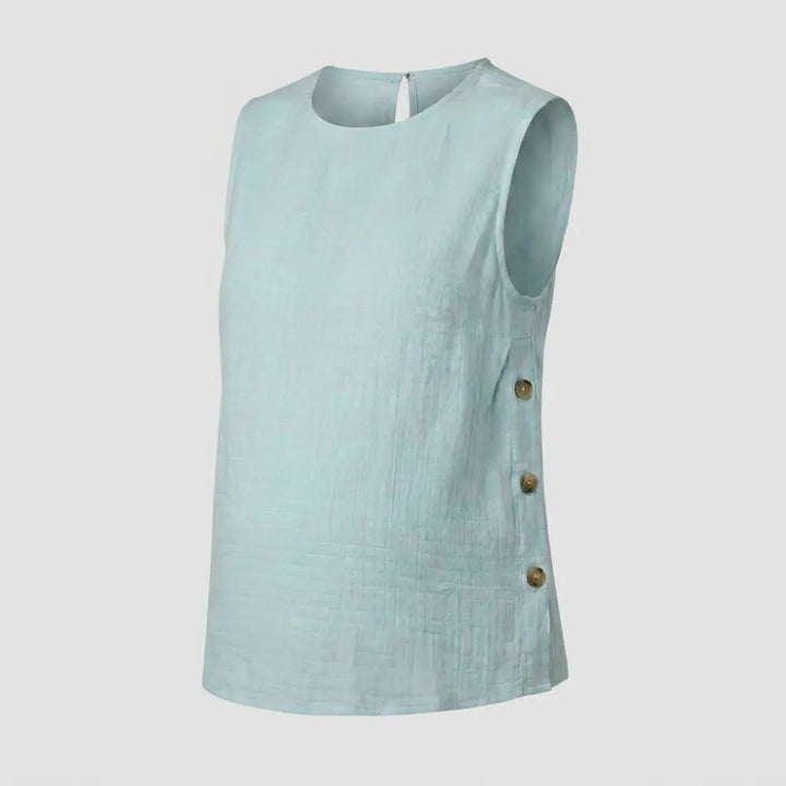 SOL MAMA Side Buttoned Nursing Top - Light Blue