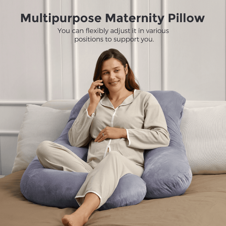 Momcozy Maternity Accessory G Shaped Cooling Fabric Pregnancy Pillow Grey
