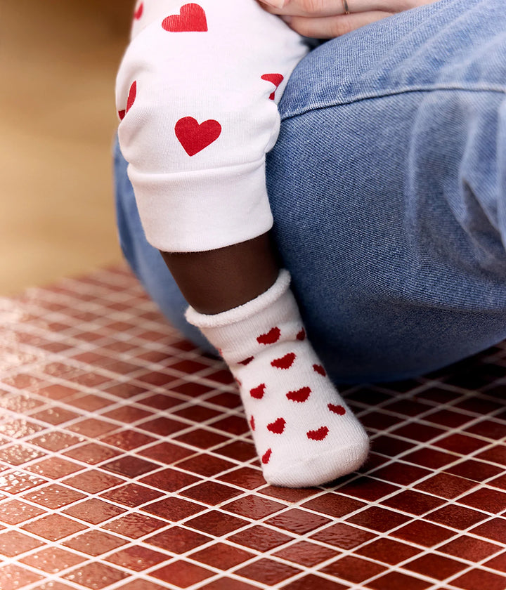 Petit Bateau Unisex Baby Cotton Socks 2-Pack - Hearts
