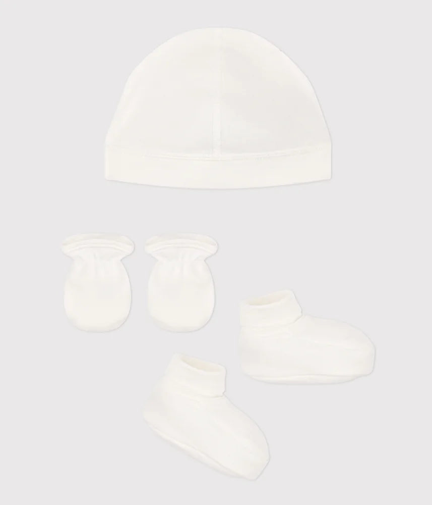 Petit Bateau Unisex Beanie and Booties Set