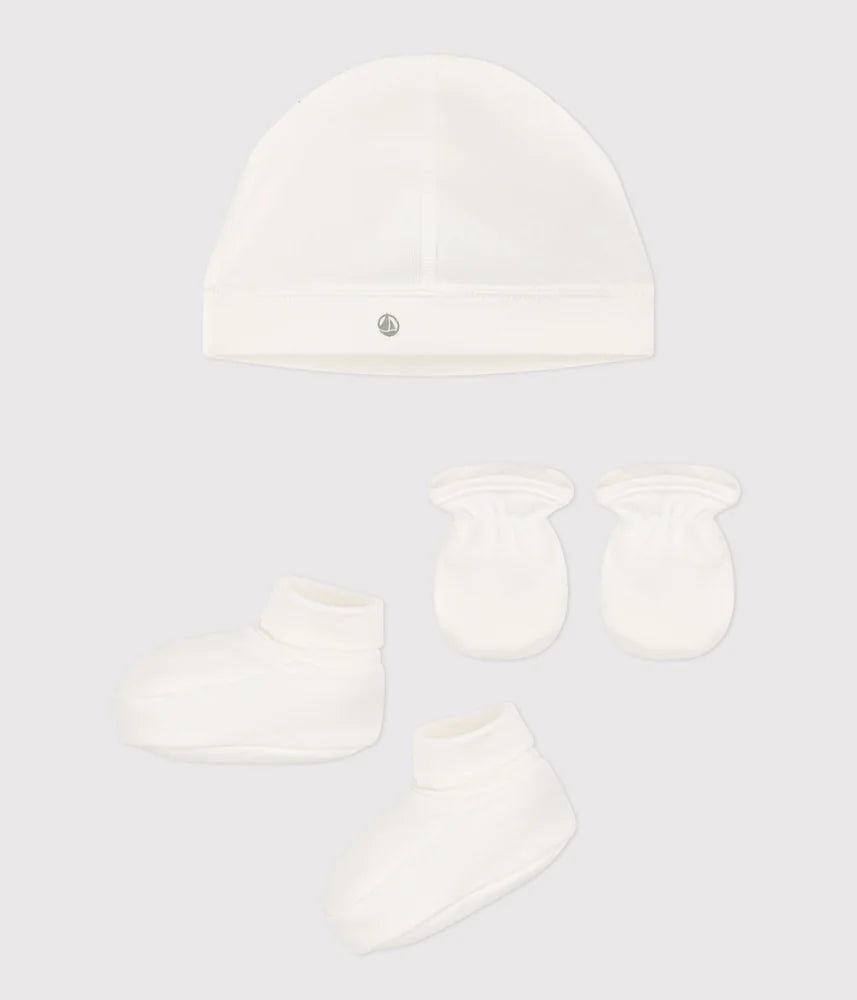Petit Bateau Unisex Beanie and Booties Set
