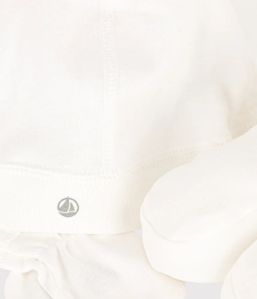 Petit Bateau Unisex Beanie and Booties Set