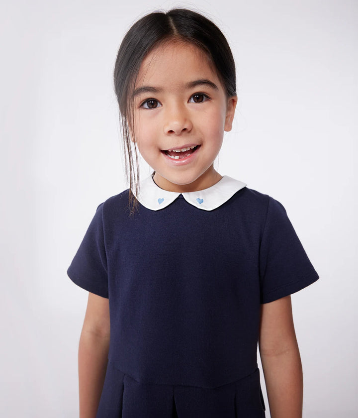 Petit Bateau Girls Cotton Short-Sleeve Dress