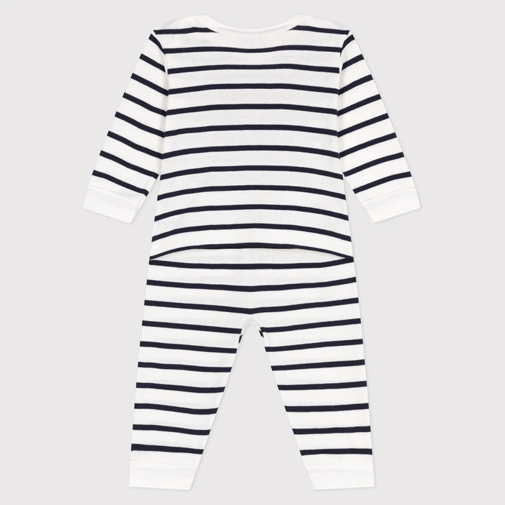 Petit Bateau Baby Unisex Cotton Footless Sleepsuit with Heart Print