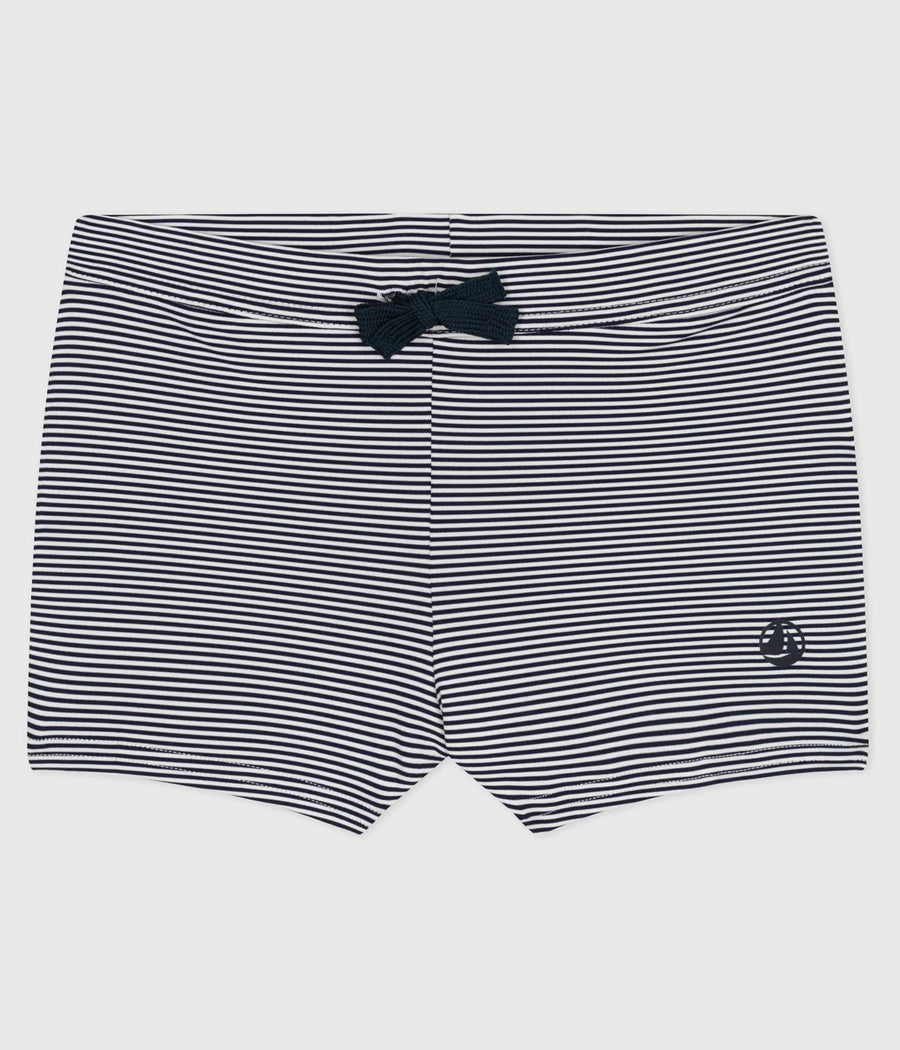Petit Bateau Boys’ Striped Swim Shorts - Medieval
