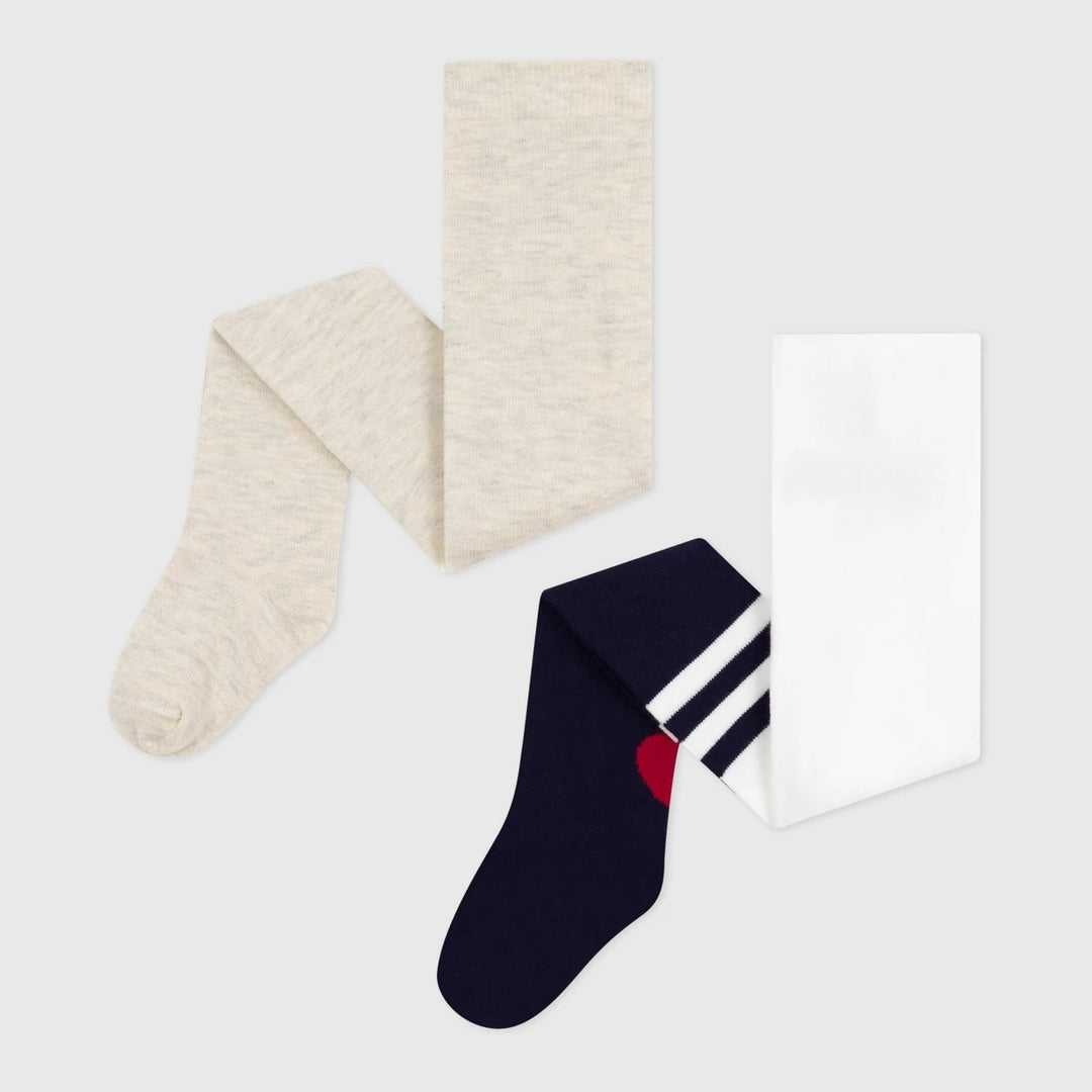 Petit Bateau Baby Girl Jersey Tights 2-Pack