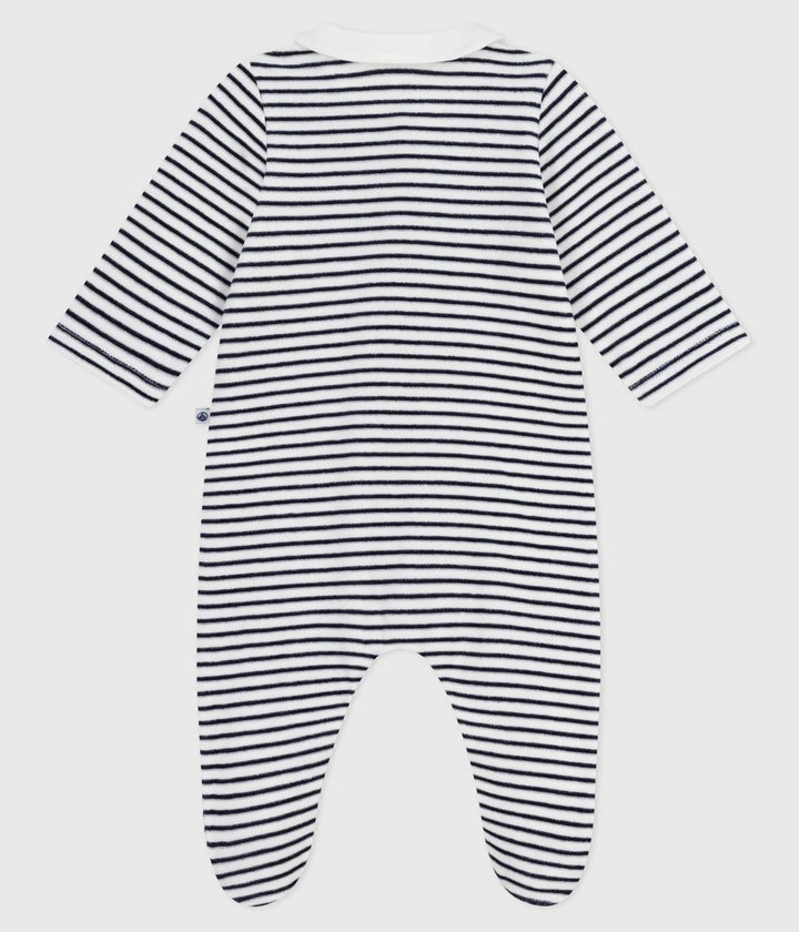 Petit Bateau Baby Unisex Striped Cotton Footed Sleepsuit