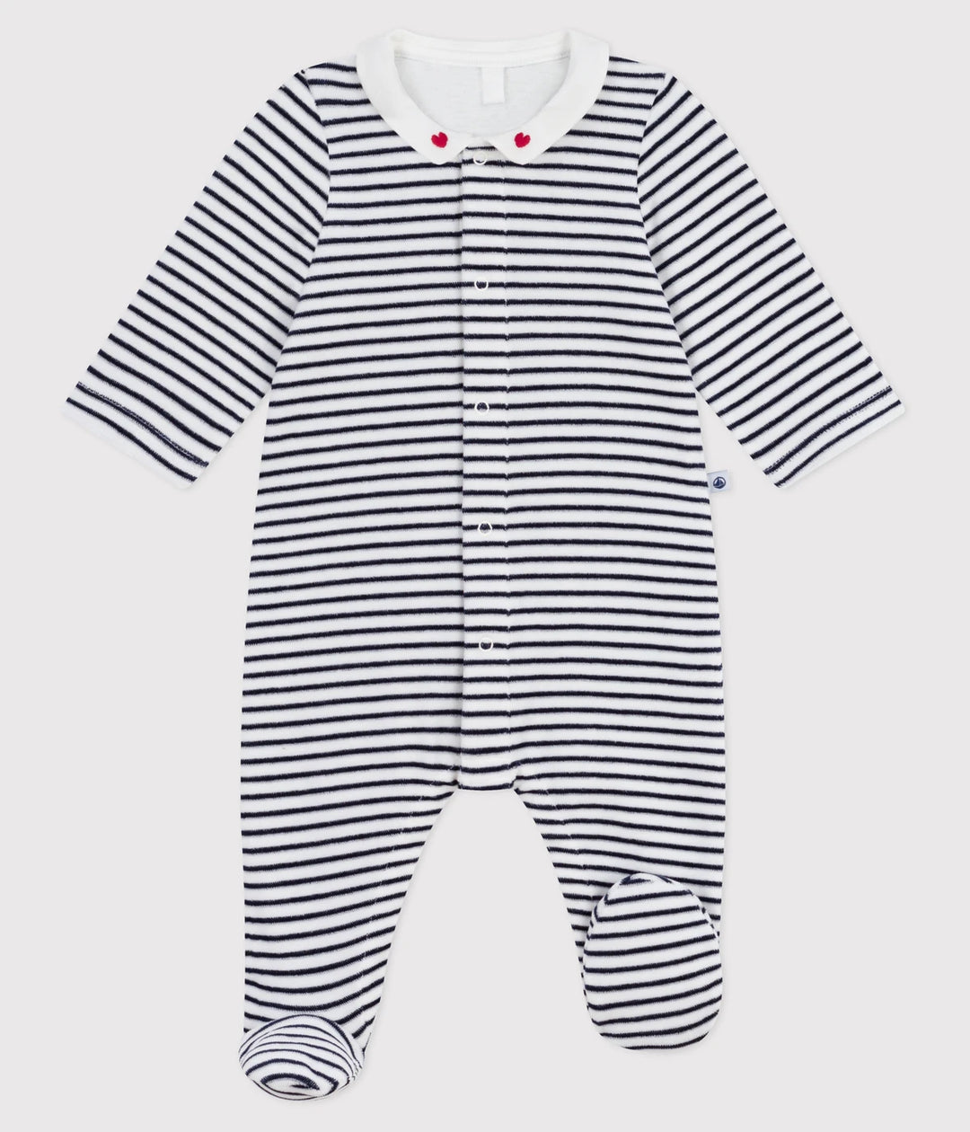 Petit Bateau Baby Unisex Striped Cotton Footed Sleepsuit