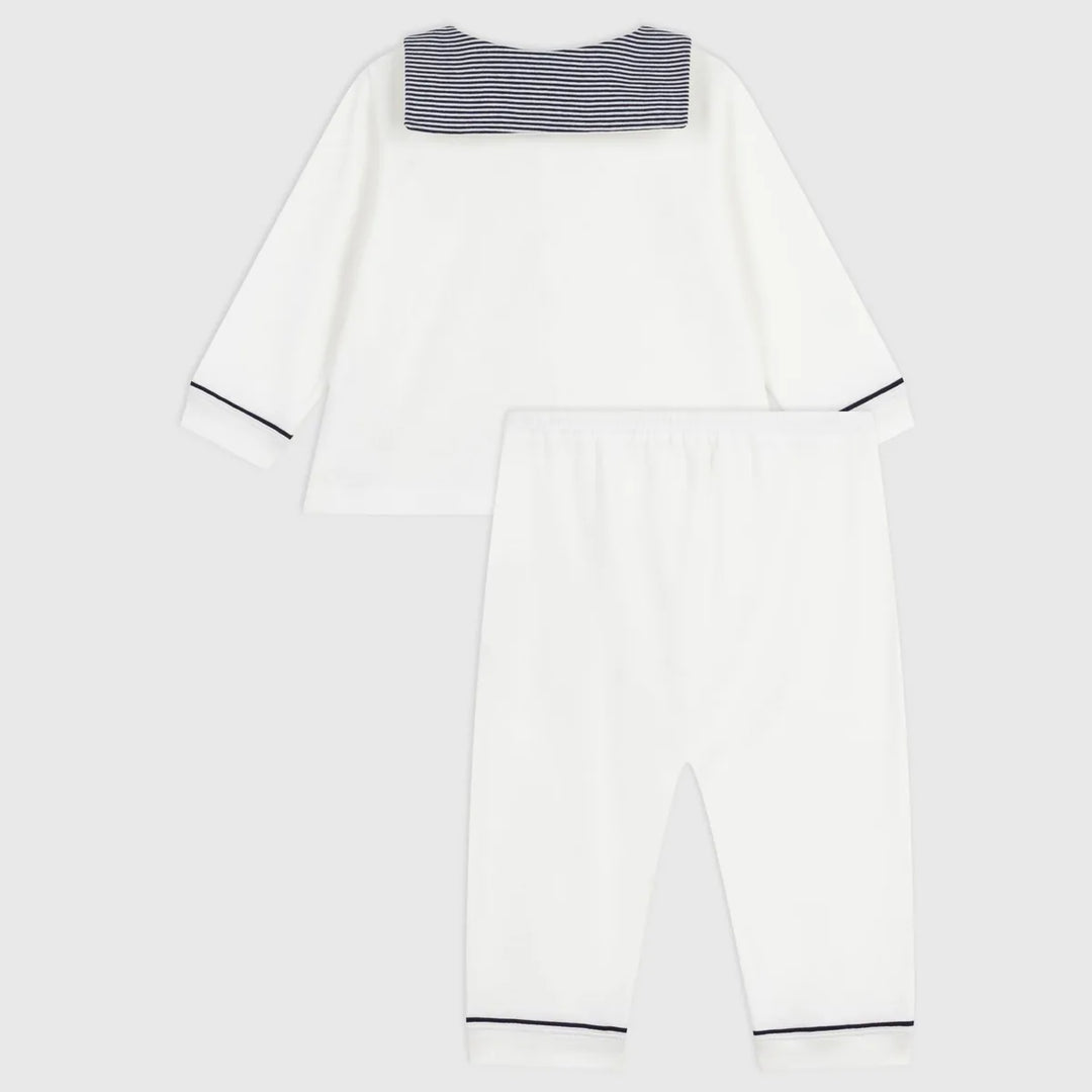 Petit Bateau Unisex Baby 2-Piece Cotton Pyjama Set with Sailor Collar