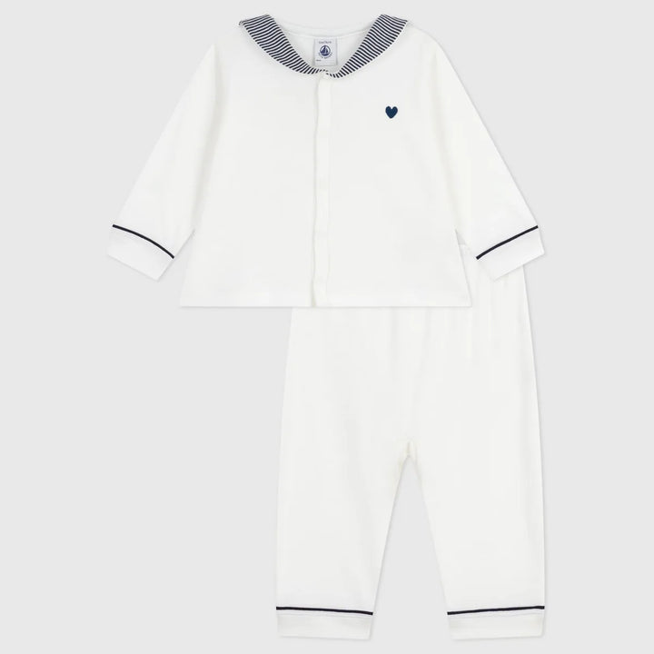 Petit Bateau Unisex Baby 2-Piece Cotton Pyjama Set with Sailor Collar