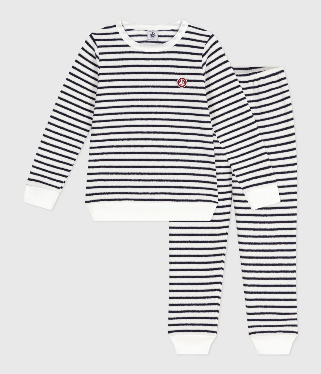 Petit Bateau Kids’ Unisex Striped Cotton-Modal Terry Pyjama Set