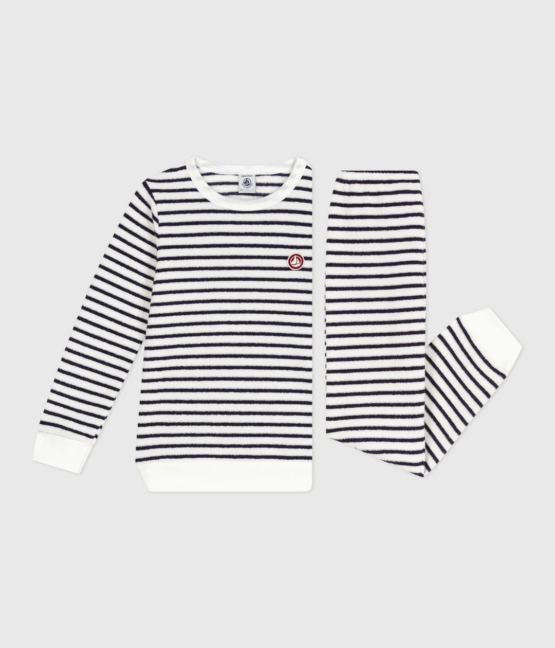 Petit Bateau Kids’ Unisex Striped Cotton-Modal Terry Pyjama Set