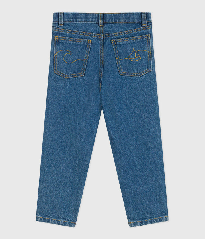 Petit Bateau Girls’ Cotton Denim Straight-Leg Jeans