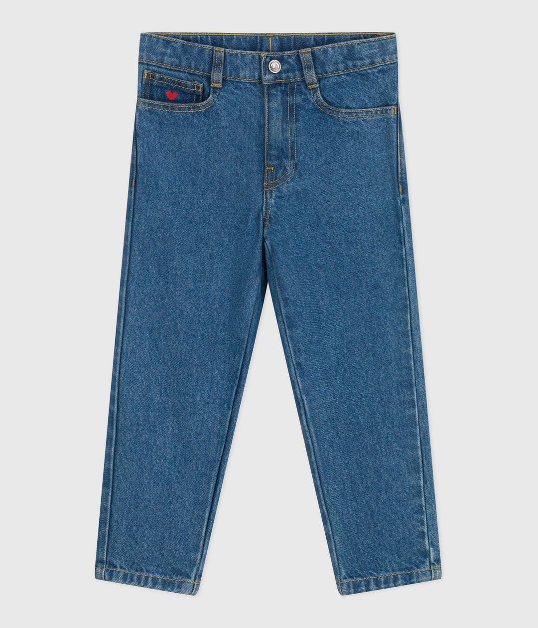 Petit Bateau Girls’ Cotton Denim Straight-Leg Jeans