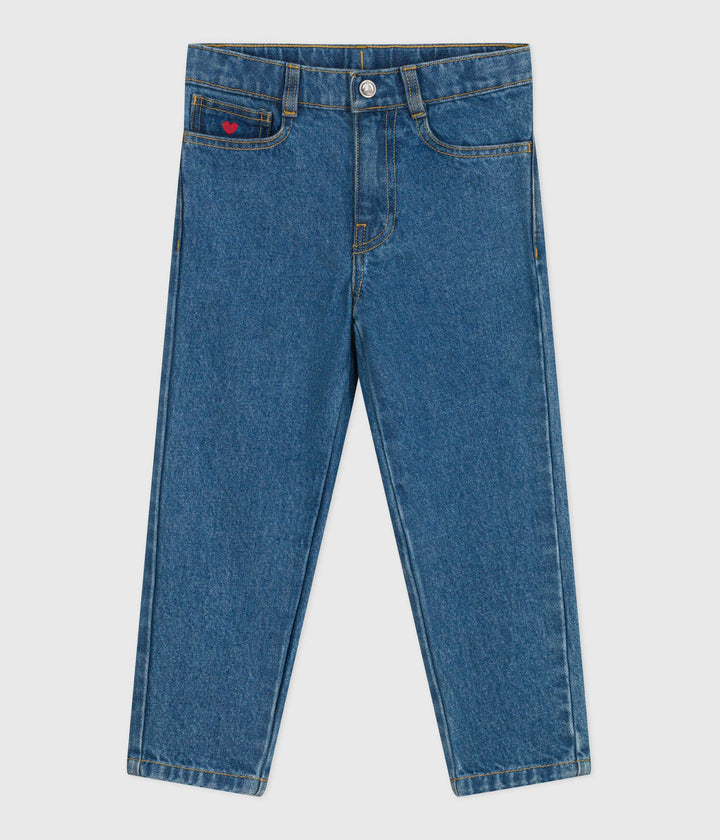 Petit Bateau Girls’ Cotton Denim Straight-Leg Jeans