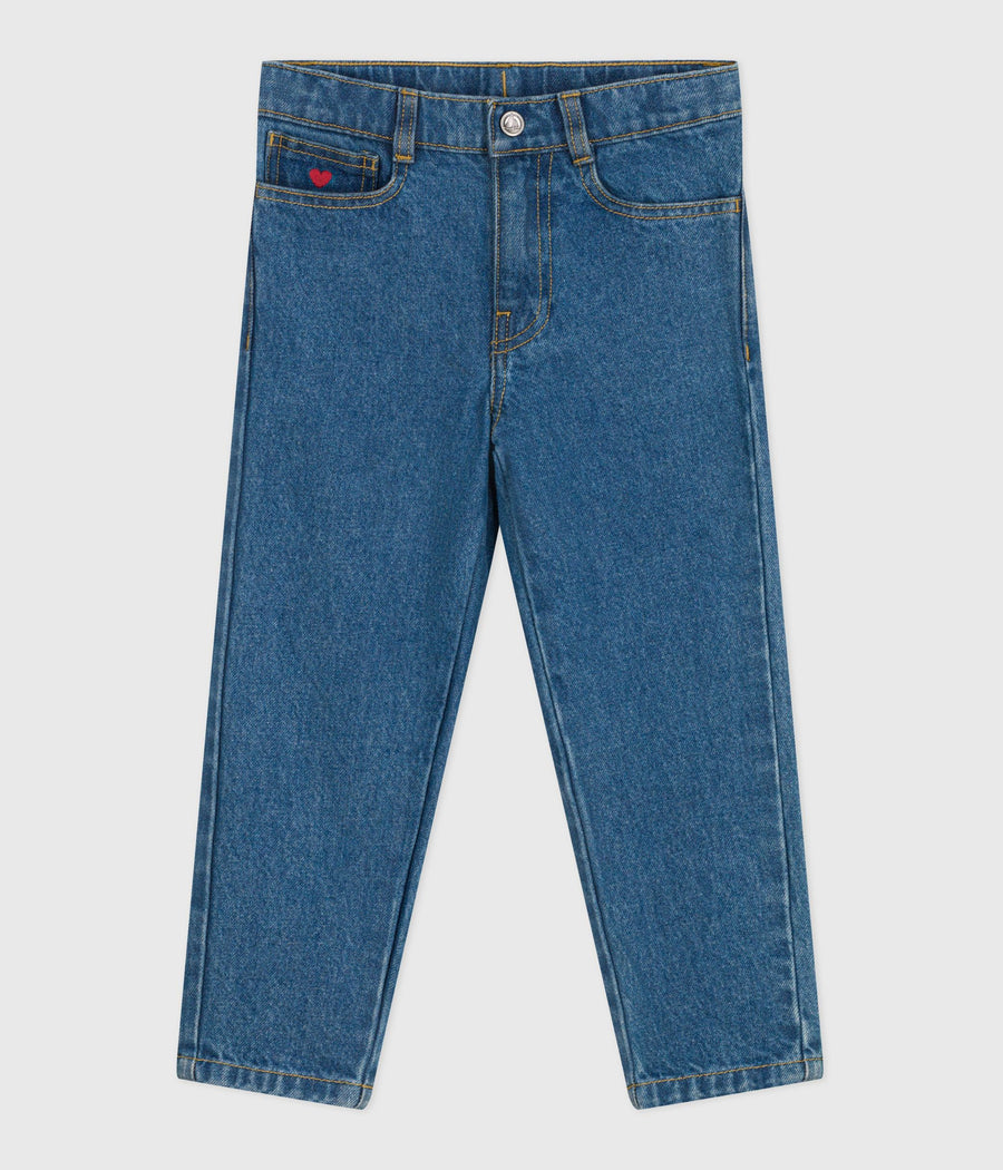 Petit Bateau Girls’ Cotton Denim Straight-Leg Jeans