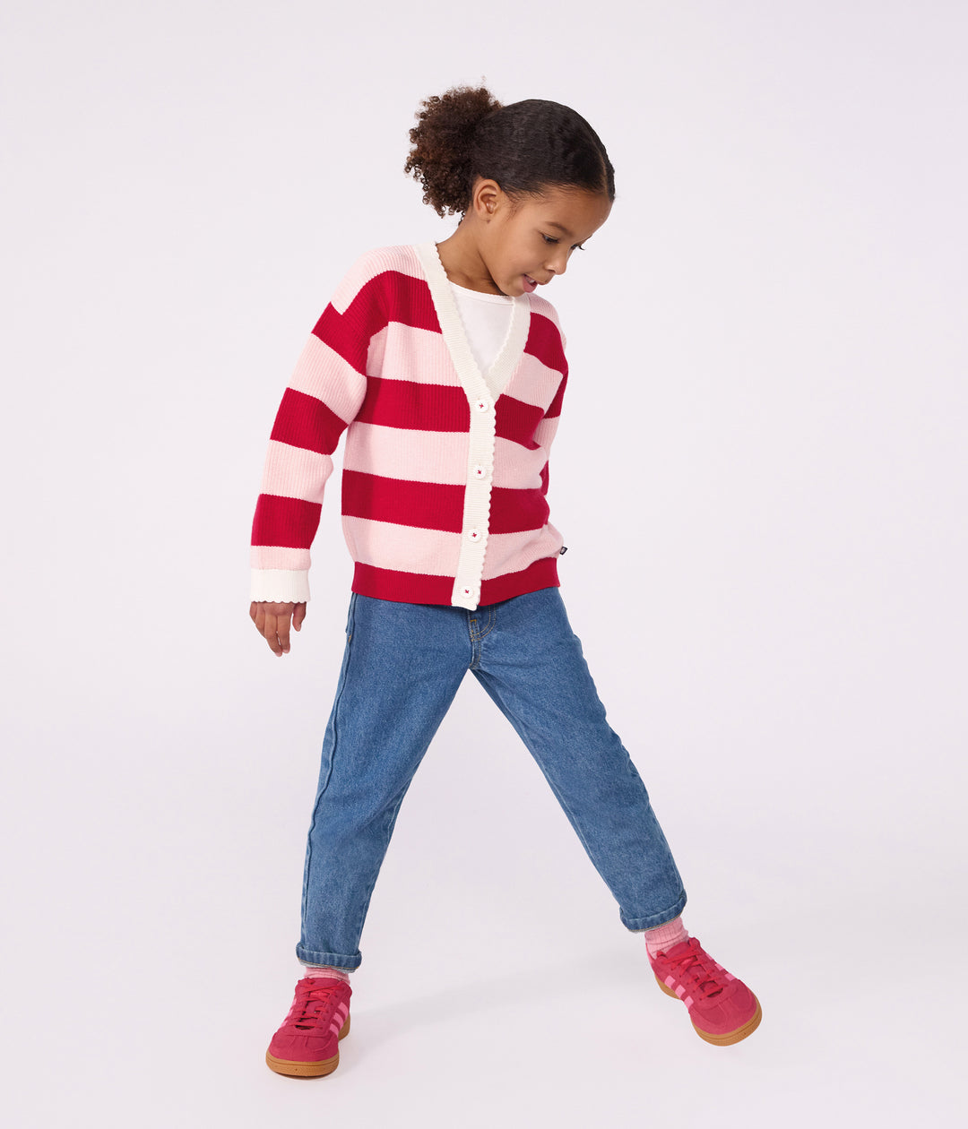 Petit Bateau Girls’ Cotton Denim Straight-Leg Jeans