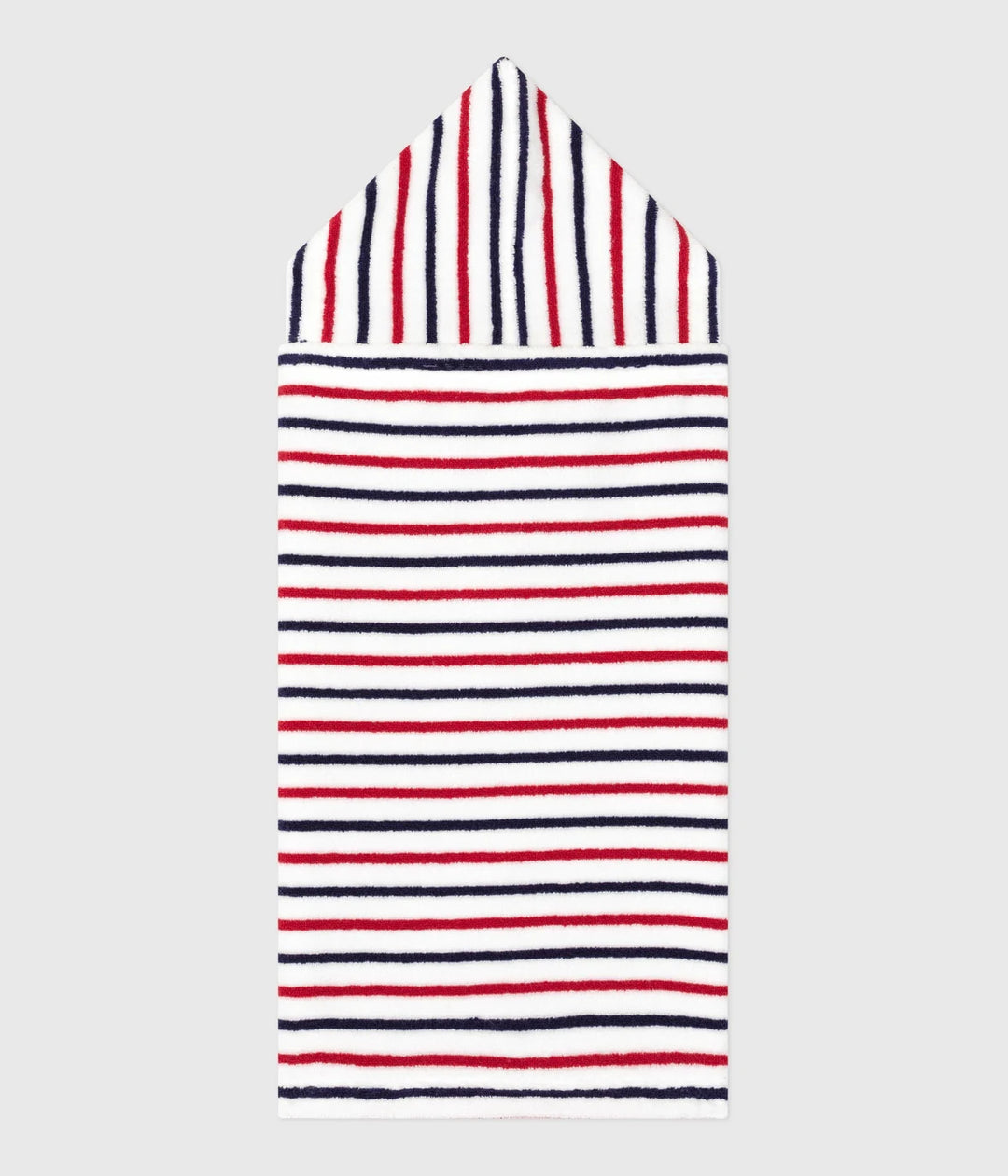 Petit Bateau Unisex Striped Cotton Terry Bath Cape