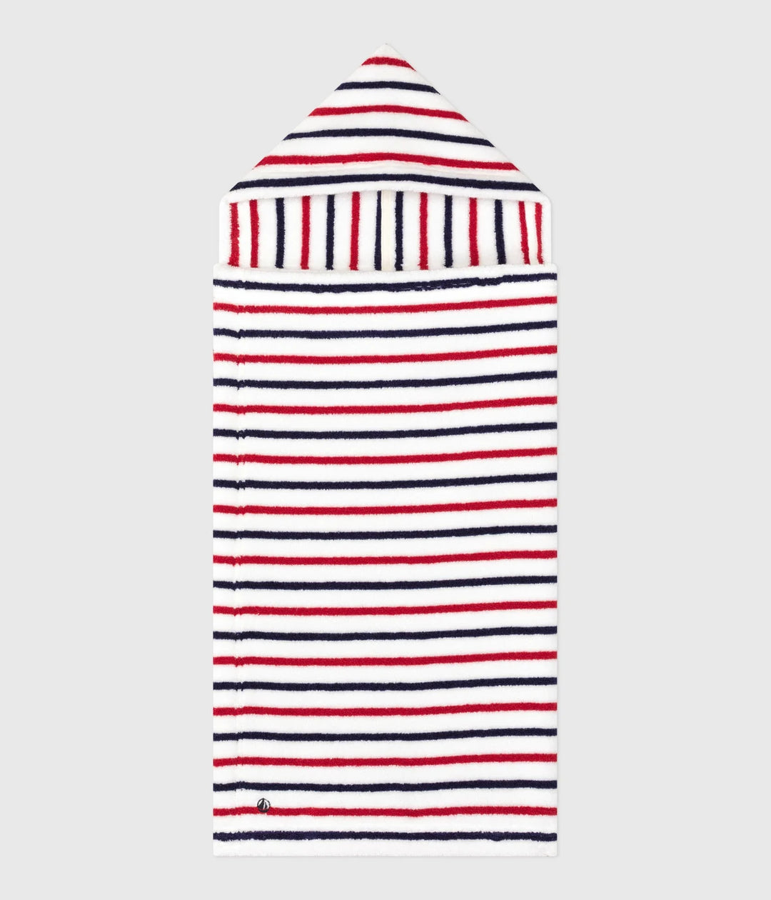Petit Bateau Unisex Striped Cotton Terry Bath Cape