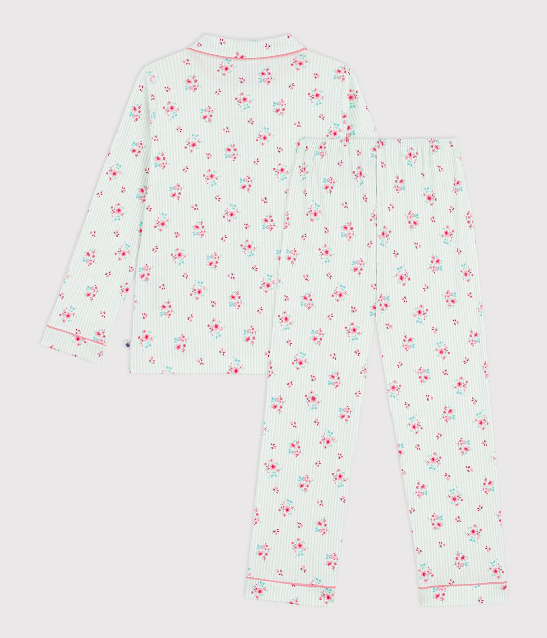 Petit Bateau Printed Cotton Ribbed Pyjama Set For Girls