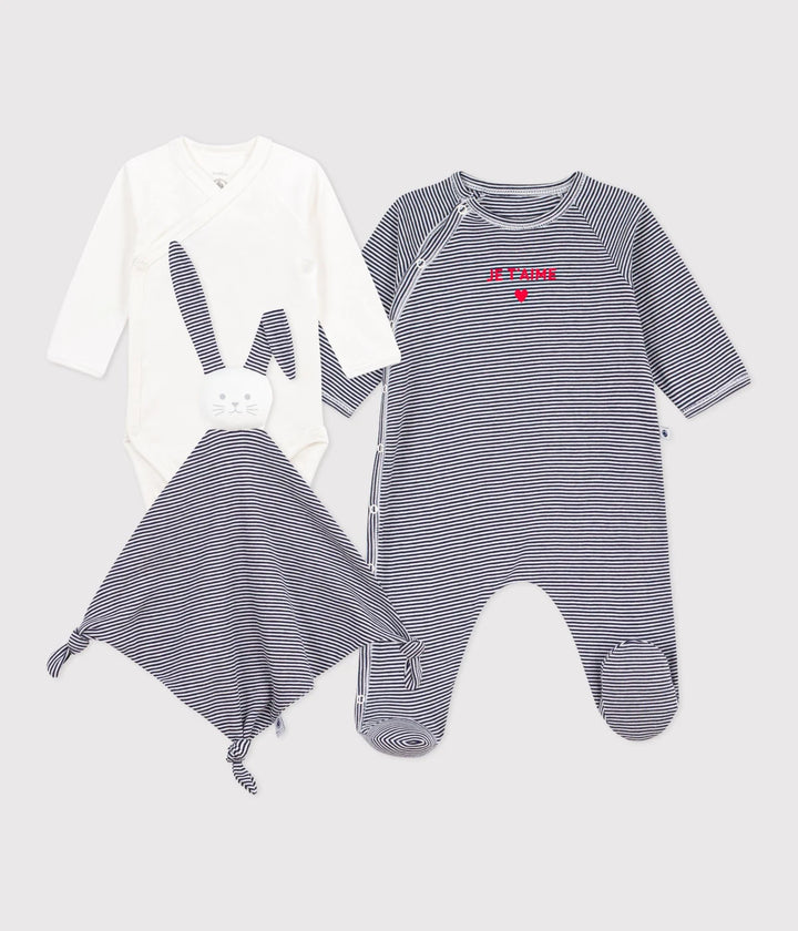 Petit Bateau Unisex Newborn Stripes Cotton Gift Set 3-Pack