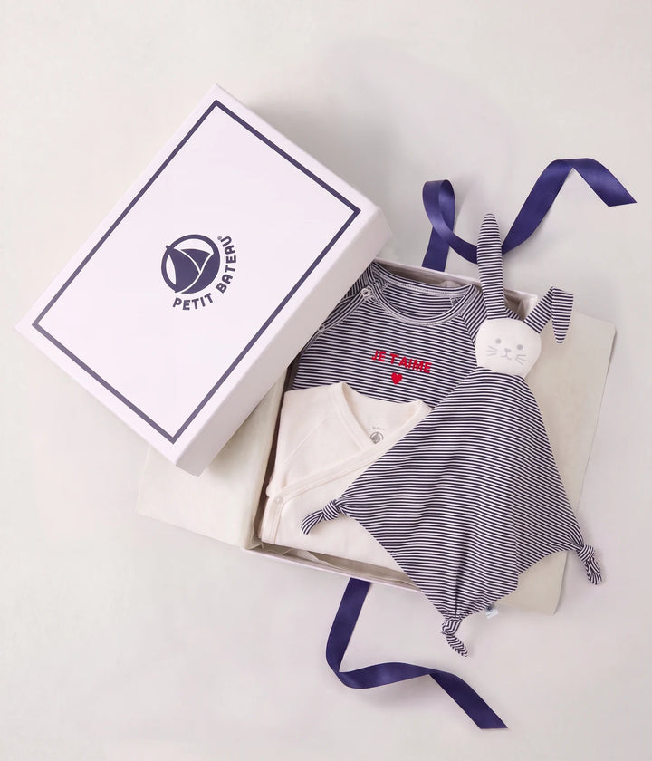 Petit Bateau Unisex Newborn Stripes Cotton Gift Set 3-Pack
