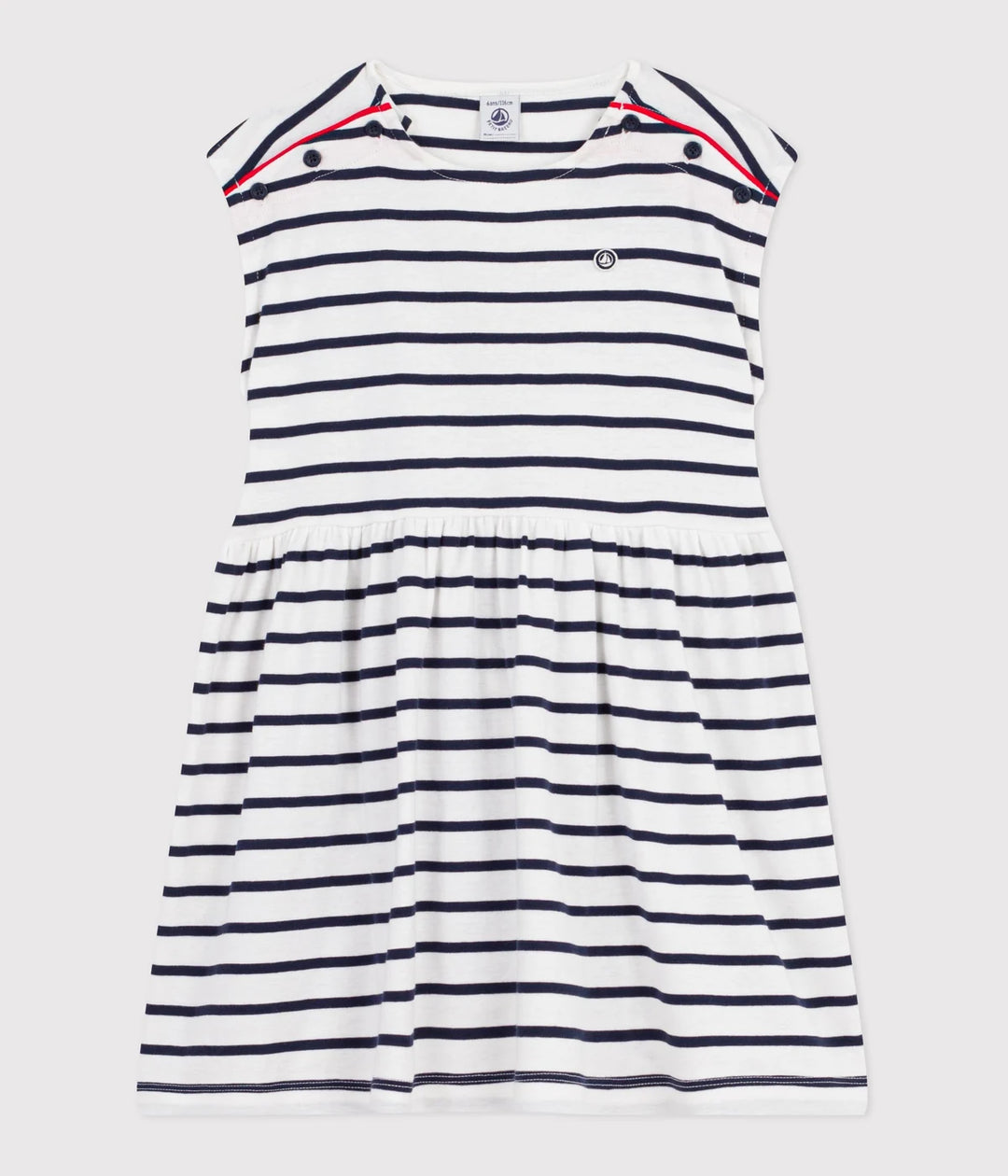 Petit Bateau Girls Cotton Sleeveless Stripped Dress
