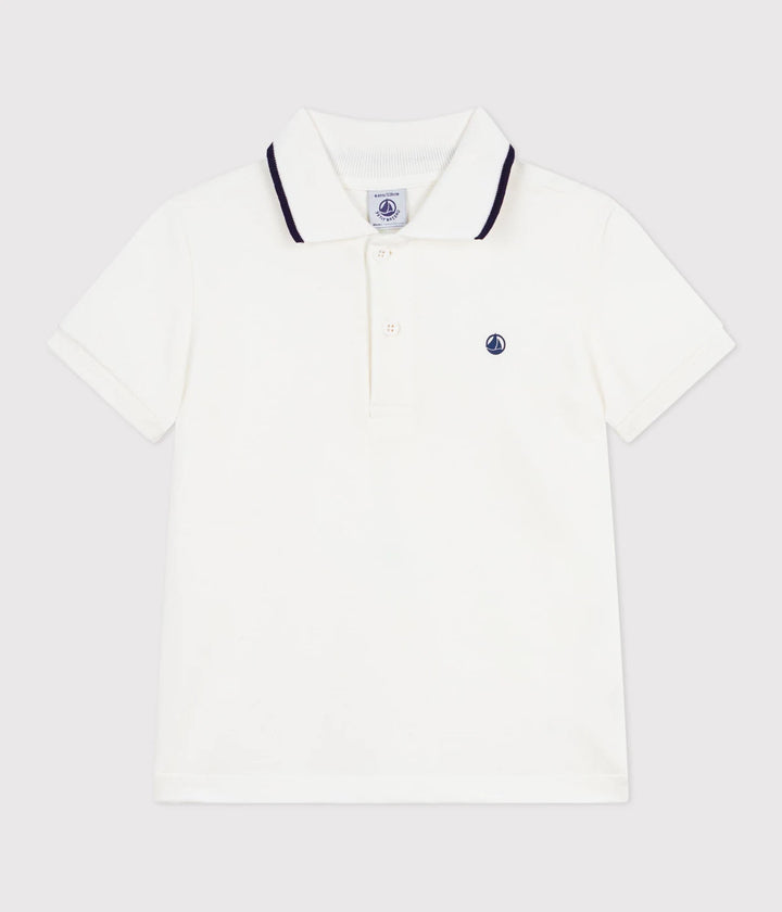 Petit Bateau Boys Cotton Short-Sleeve Polo T-Shirt