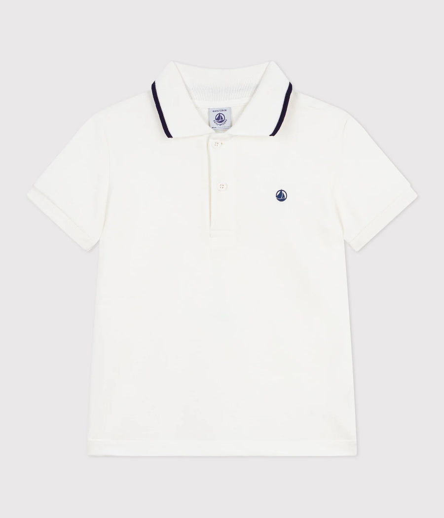 Petit Bateau Boys Cotton Short-Sleeve Polo T-Shirt