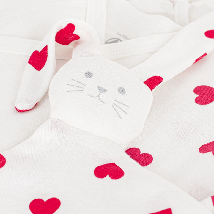 Petit Bateau Unisex New Born Heart Print Cotton Gift Set 3-Pack
