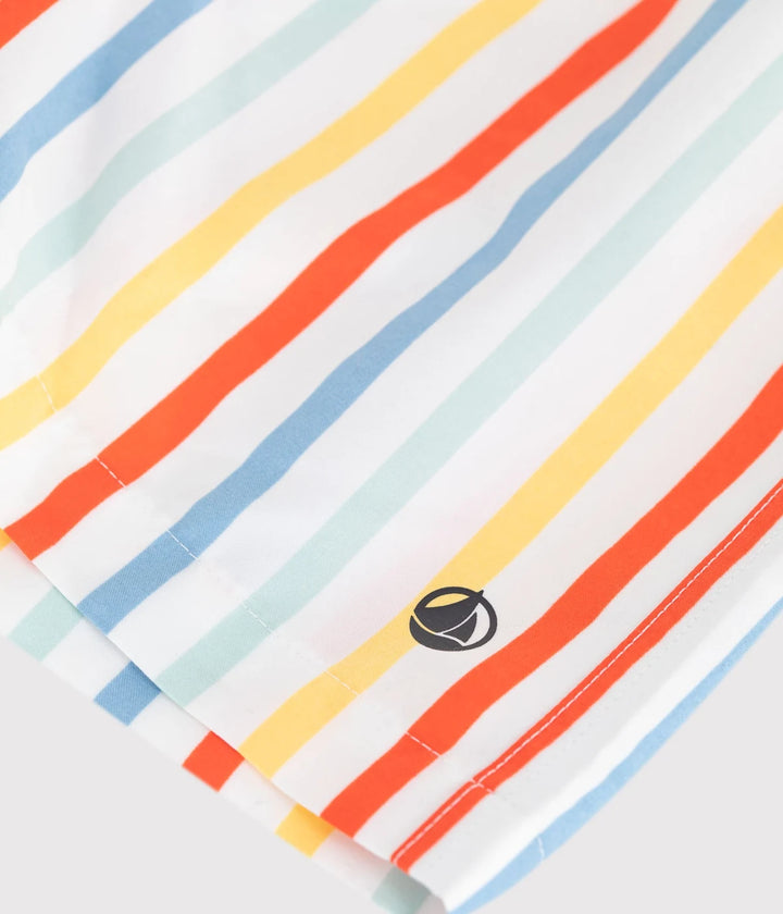 Petit Bateau Boys’ Striped Swim Shorts - Marshmallow