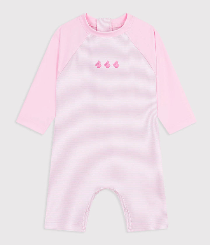 Petit Bateau Striped UV-Protection Swimsuit For Girls