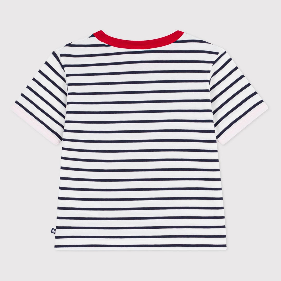 Petit Bateau Girls Cotton Stripped Short-Sleeve Tee