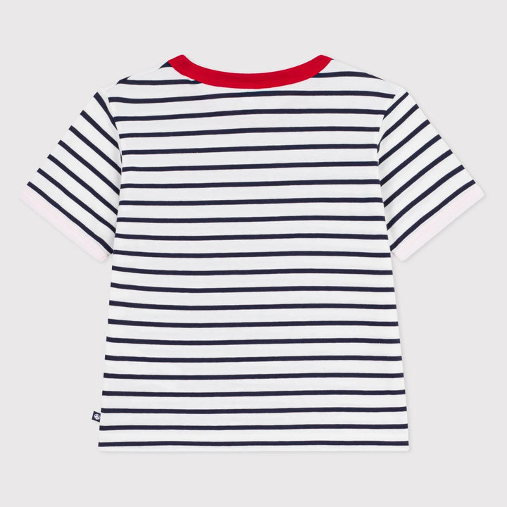Petit Bateau Girls Cotton Stripped Short-Sleeve Tee