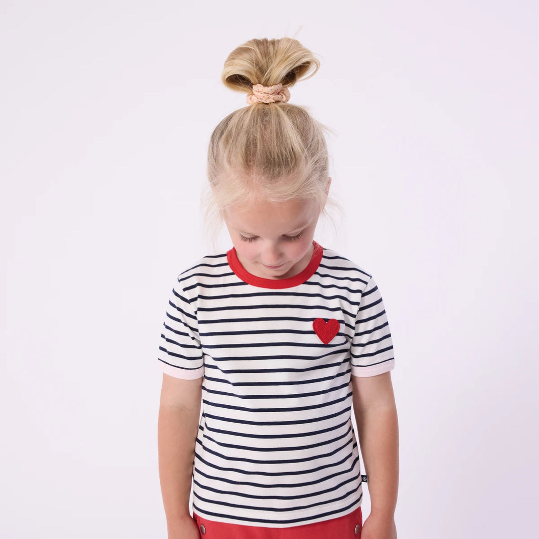 Petit Bateau Girls Cotton Stripped Short-Sleeve Tee