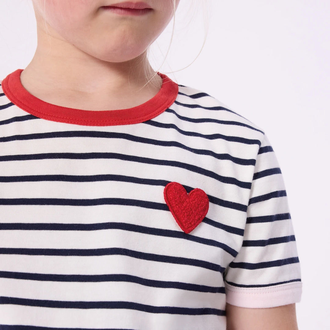 Petit Bateau Girls Cotton Stripped Short-Sleeve Tee