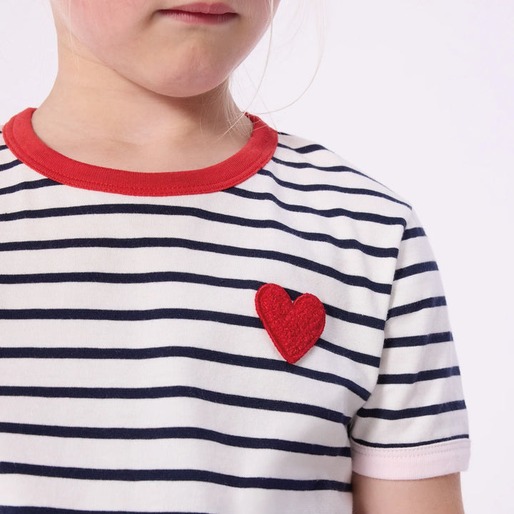 Petit Bateau Girls Cotton Stripped Short-Sleeve Tee