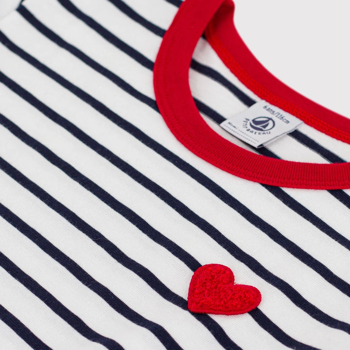 Petit Bateau Girls Cotton Stripped Short-Sleeve Tee