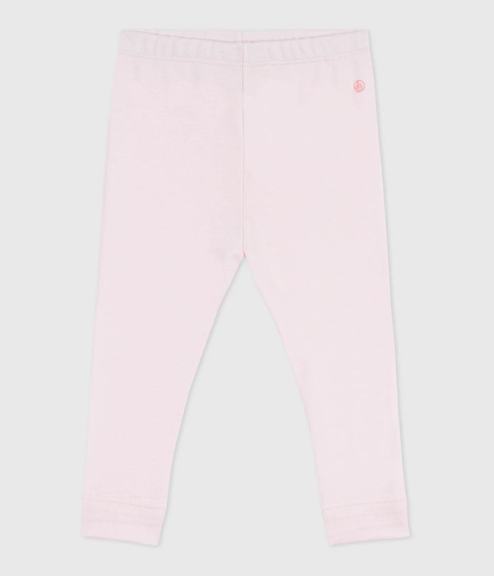 Petit Bateau Solid Cotton Leggings - Pink